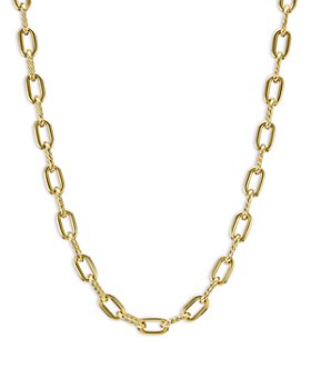 David Yurman - 18K Yellow Gold DY Madison® Textured & Polished Link Chain Necklace, 18.25"