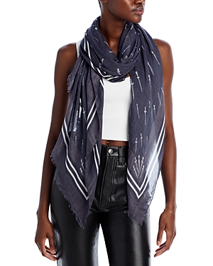 Rag & Bone Dagger Print Large Scarf In Black