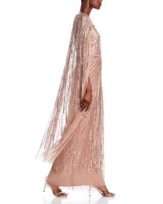 Beaded Cape Gown