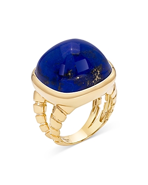 18K Yellow Gold Tigella Lapis Lazuli Statement Ring