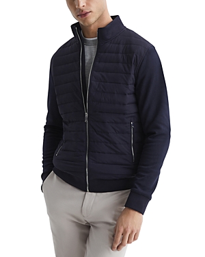 Shop Reiss Flintoff Interlock Quilted Jacket In Navy