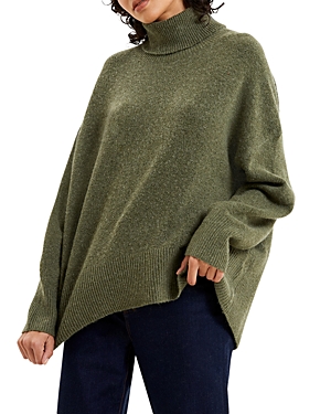 Shop French Connection Vhari High Neck Sweater In Olive Night