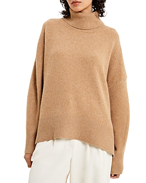 French Connection Vhari High Neck Sweater In Camel Mel