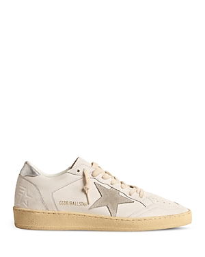 Shop Golden Goose Women's Ball Star Low Top Sneakers In White Ice Silver