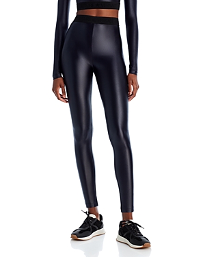 Versace Jeans Couture Black Elasticized Leggings In Black