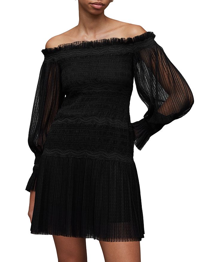 ALLSAINTS Layla Off-the-Shoulder Dress | Bloomingdale's