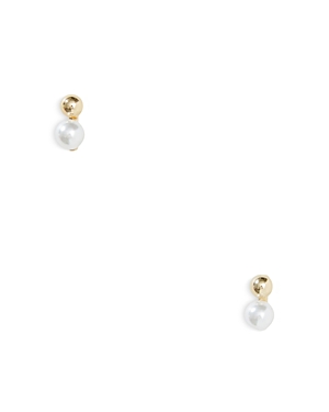 Aqua Faux Pearl Earrings - 100% Exclusive In White/gold