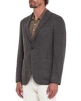 Boglioli - Grey Flannel Herringbone Slim Fit Jacket