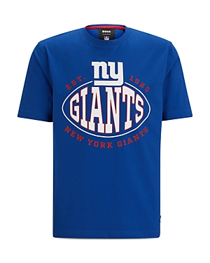 Hugo Boss Boss X Nfl Stretch Cotton Graphic T-shirt In Medium Blue