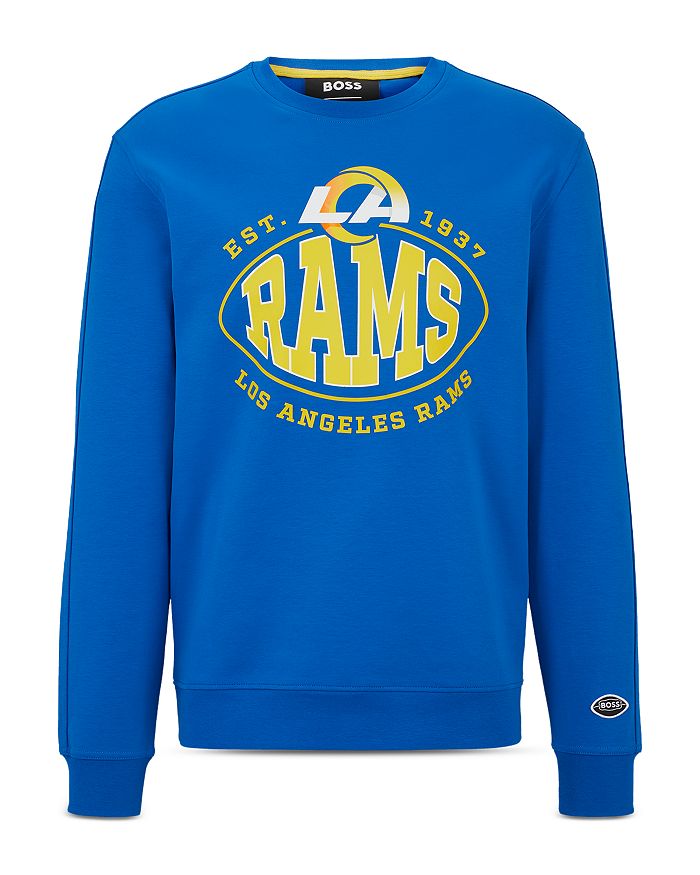 Shop Boss X Nfl X Nfl Los Angeles Rams Crewneck Sweatshirt In Bright Blue