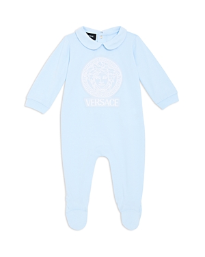 Versace Unisex Medusa Logo Jersey Footie - Baby In Baby Blue