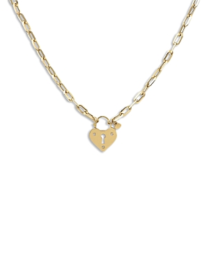 Bloomingdale's Heart Paperclip Link Pendant Necklace In 14k Yellow Gold, 18