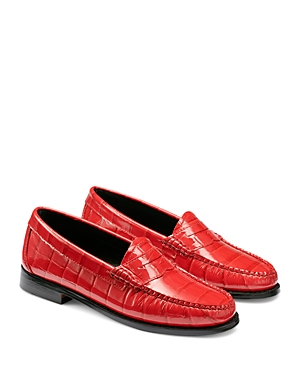G.h. Bass Originals Women's Whitney Croc Embossed Weejuns Loafers In Red