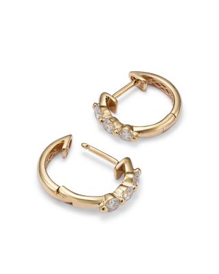 Diamond Hoop Earrings in 14K Yellow Gold, 0.50 tcw