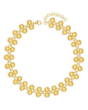 Gurhan - 22-24K Yellow Gold Spell Diamond Hammered Lentil Statement Necklace, 16.5-18.5"