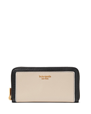 Kate Spade New York Morgan Colorblocked Saffiano Leather Zip Around Continental Wallet In Earthenware