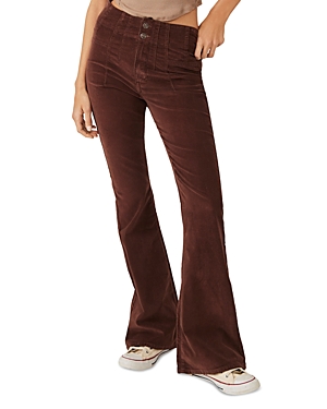 Shop Free People Jayde Cord Flare Jeans In French Roast