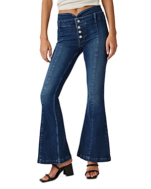 free people after dark mid rise flared jeans in lilibet