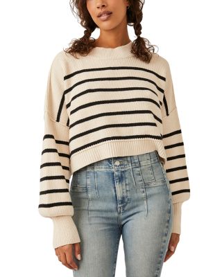 Free People - Stripe Easy Street Crop Sweater