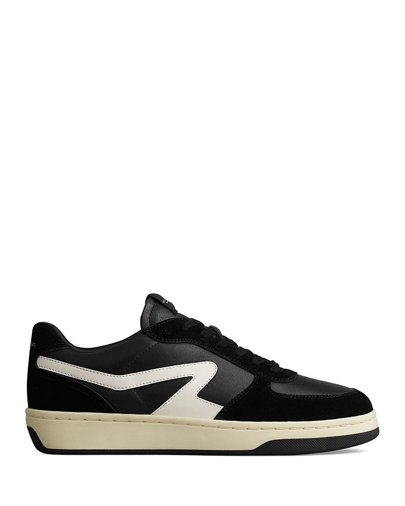Rag & Bone Retro Court Suede-trimmed Leather Sneakers In Black/white