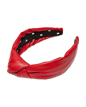 Lele Sadoughi Faux Leather Knotted Headband In Red