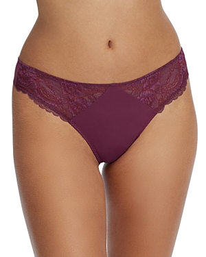 Shop Skarlett Blue Minx Lace Front Thong In Grappa/red
