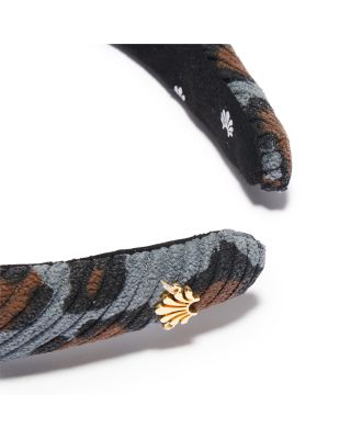 Lele sadoughi latte leopard corduroy knotted headband Lele Sadoughi Leopard Corduroy Alice Headband | Shopbop main image 3