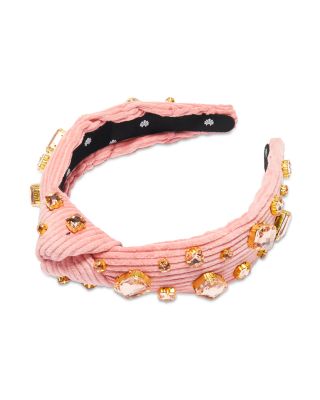 Lele Sadoughi Slim Corduroy & Crystal Knotted Headband CRYSTAL CORDUROY SLIM KNOTTED HEADBAND - Holiday House Boutique main image 4