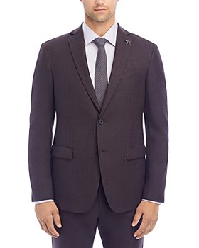John Varvatos Star USA - Purple Textured Solid Slim Fit Suit Jacket