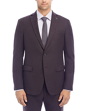 John Varvatos Star Usa Purple Textured Solid Slim Fit Suit Jacket