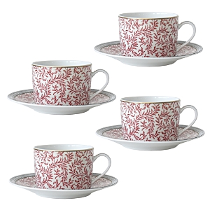 Bernardaud Braquenie Tea Cup & Saucer, Set Of 4 In Multi