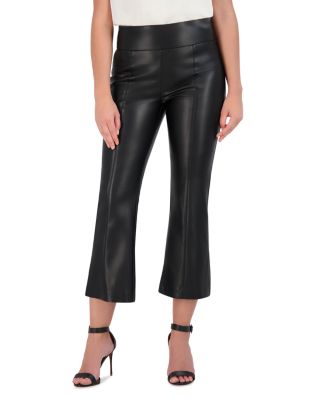 Bcbgmaxazria Faux Leather Flared Cropped Pants