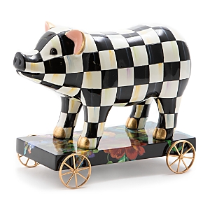 Shop Mackenzie-childs Courtly Check Pig On Parade Decor In Multi