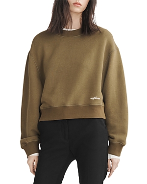 Rag & Bone Cotton Blend French Terry Sweatshirt In Military Olive