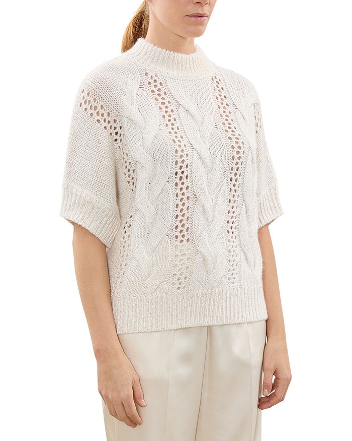 Peserico Tricot Turtleneck Short Sleeve Sweater | Bloomingdale's