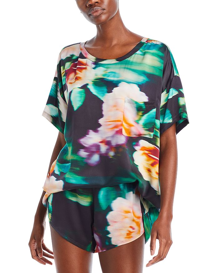Shop Lunya Washable Silk Tee Set In Aurora Garden