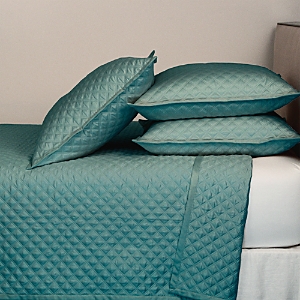 Ann Gish Double Diamond Coverlet Set, Queen In Teal