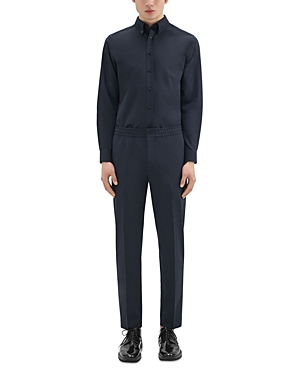 Shop Theory Larin Slim Fit Drawstring Pants In New Tailor In Navy