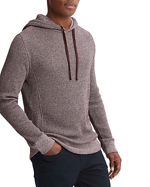 Vince Pima Cotton Mouliné Thermal Hoodie In Pinot Vino