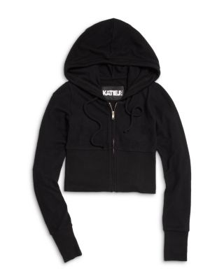 KatieJnyc - Girls' Hacci Knit Zip Hoodie - Big Kid
