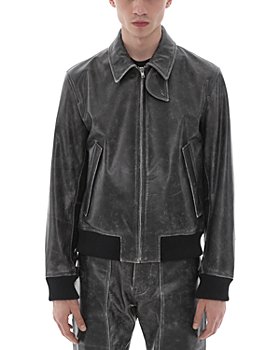 Helmut Lang - Leather Zip Front Bomber Jacket