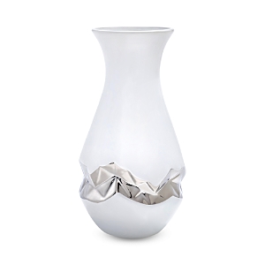 Talianna Oro Vase White And Silver In White/silver