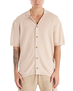 Shop Nana Judy Morrison Knit Short Sleeve Shirt In Beige