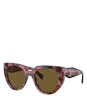 Prada Cat Eye Sunglasses, 52mm In Pink/brown Solid