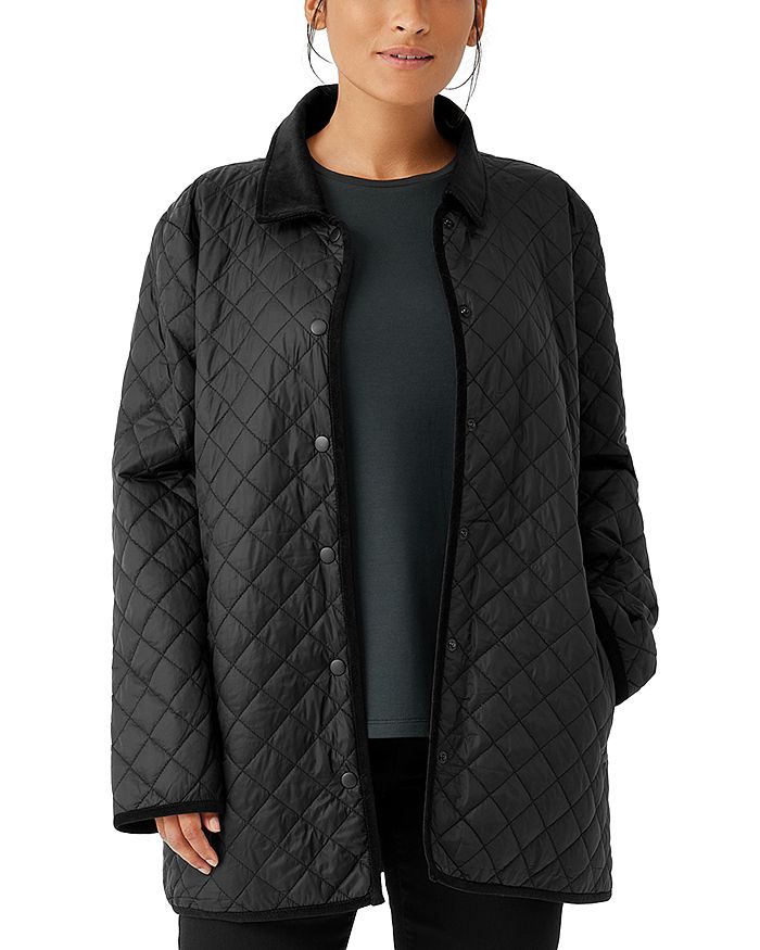 Eileen Fisher Long Quilted Coat | Bloomingdale's