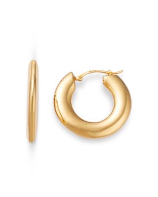 Polished Small Hoop Earrings in 14K Yellow Gold