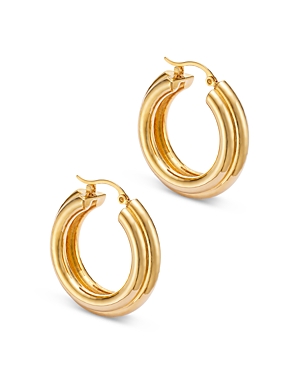 Photos - Earrings Bloomingdale's Polished Triple Medium Hoop  in 14K Yellow Gold 21