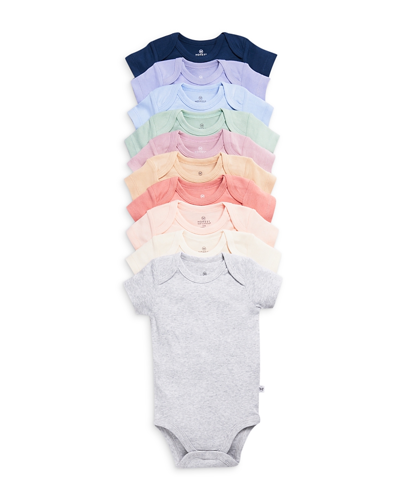 Honest Baby Girls' 10 Pack Short Sleeve Bodysuits - Baby In Pink Sunset