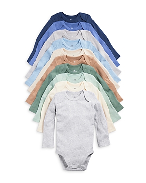 Honest Baby Boys' 10 Pack Long Sleeve Bodysuits - Baby In Blue Sunrise
