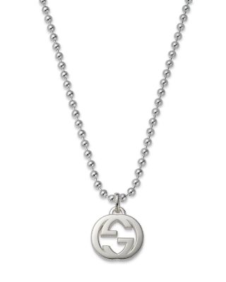 Gucci - Sterling Silver Interlocking G Pendant Necklace, 21.65"